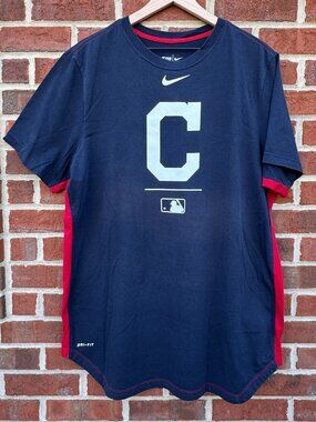 Cleveland Guardians MLB Nike Tee XL Navy Logo Legend Performance DriFit Athletic